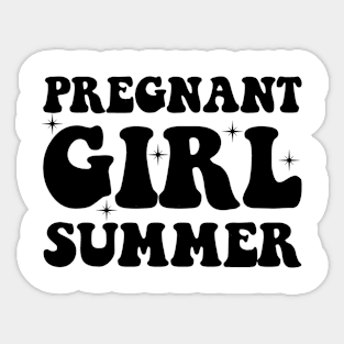 Pregnant Girl Summer Baby Shower Announcement Pregnancy Reveal Sticker